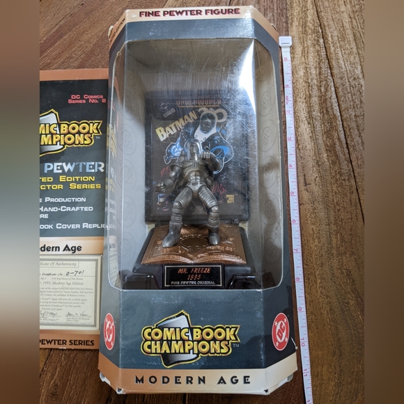 NIB VTG 1997 DC Comic Book Champions Batman Mr. Freeze Fine Pewter Original - Picture 6 of 6